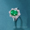 2.4 ct created emerald 925 sterling silver pendant